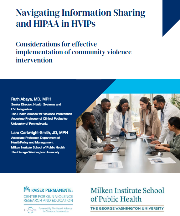 Image of the cover of the Center's Brief on Navigating Information Sharing and HIPAA for HVIPs